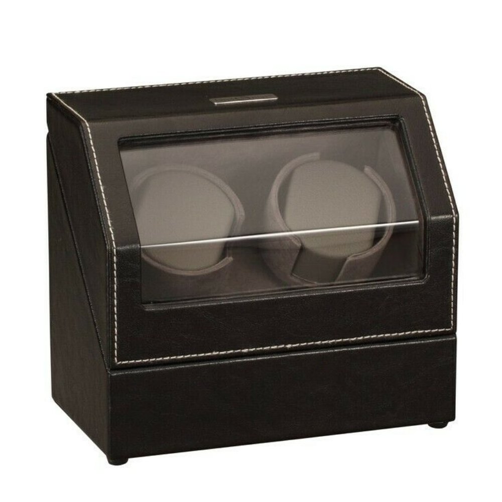 Diplomat "Victoria" Double Watch Winder in Onyx & Charcoal 34-502